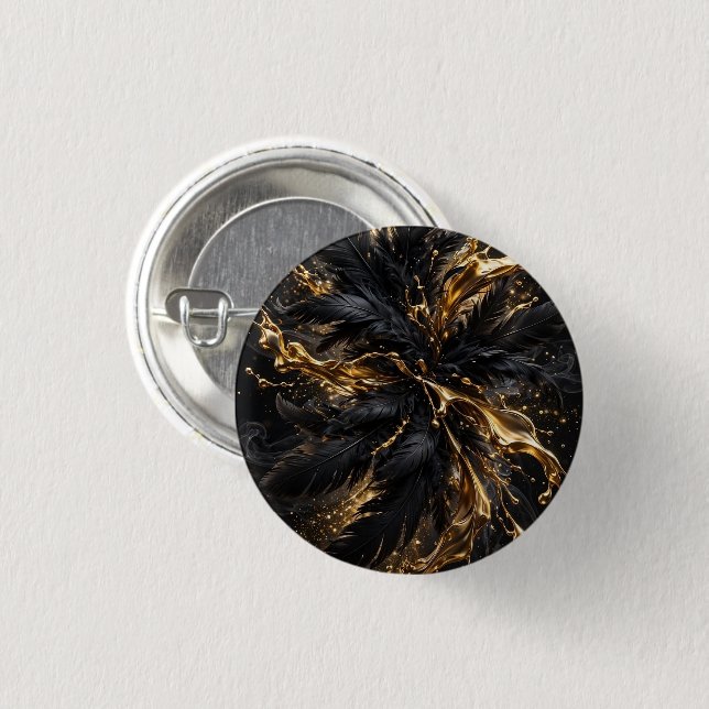 Luxus-Dunkel-Glamour-Kunst Button (Vorne & Hinten)