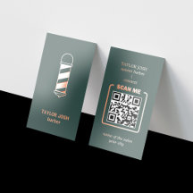 Luxus-Dunkelgrüne-Roségoldfolie-Barber-QR-Code