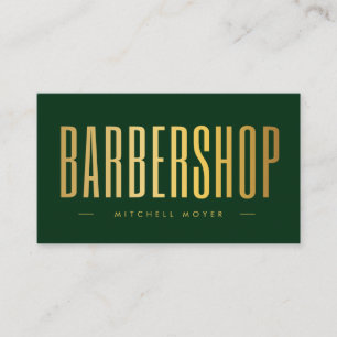 Luxus-Dunkelgrüner-falscher-Gold-Friseur-Barbier Visitenkarte