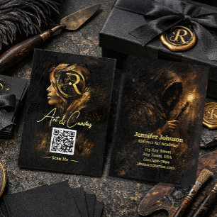 Luxus-Dunkle-Fine-Art Elegante schwarze und gold Visitenkarte