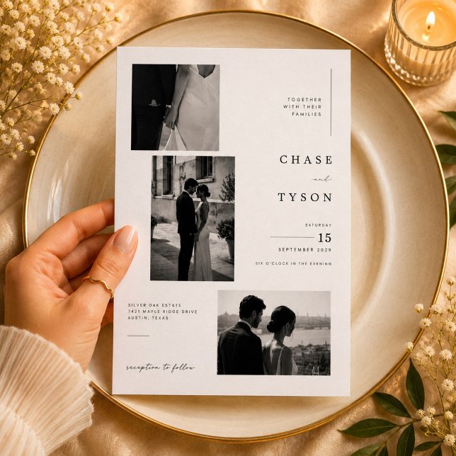 Luxus-Editorial-Foto-Collage-Hochzeit Einladung (Von Creator hochgeladen)