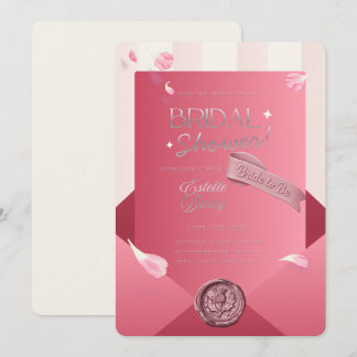 Luxus-Einladung zur Brautparty in Rosa | Editierba Einladung