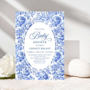 Luxus-Einladungen zur Babyparty mit tiefblauen Toi Einladung