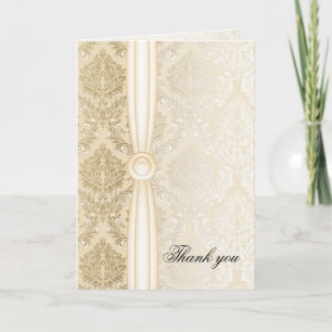 Luxus Elegant Gold Damask Danke Karte