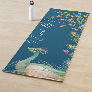 Luxus Elegant Ich entscheide meine Vibe Peacock Bl Yogamatte