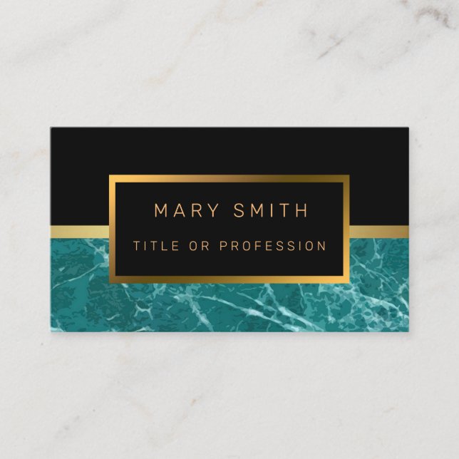 Luxus Elegante Black Gold Business Card Visitenkarte (Vorderseite)