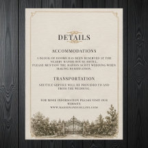 Luxus-Elegante Hochzeits-Details-Karte im Stil des