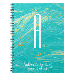 Luxus Elegante Marble Gold Moderne Monogramm Zitat Notizblock