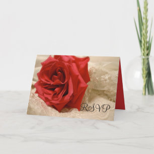 Luxus Elegante Rote Rose Lace RSVP Karte