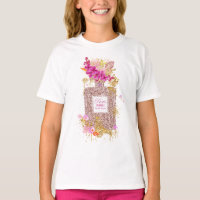 Luxus Eleganter Rosa Glitzer Parfüm 1 T - Shirt