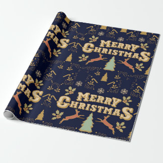 Luxus Elegantes Gold Fröhliche Weihnachten Geschenkpapier