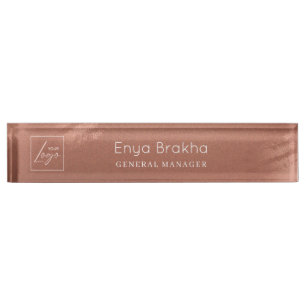 Luxus-Elegantes-Schriftzug-Bronze-Firmenlogo Namensplakette