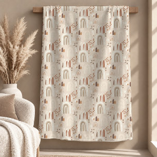 Luxus-Elfenbein-Neutral-Boho-Fleece-Decke Design Fleecedecke