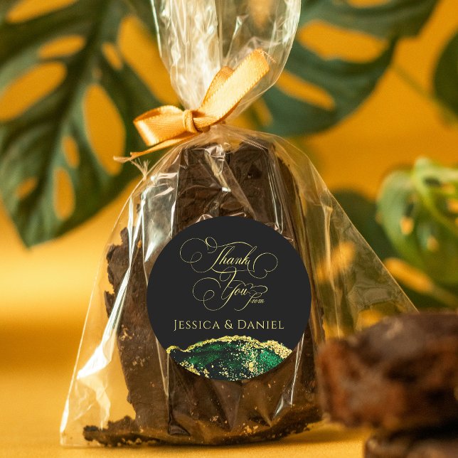 Luxus Emerald Green Gold Custom Runder Aufkleber (Luxury Emerald Green Gold Custom Classic Round Sticker)