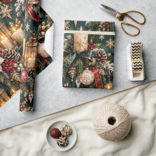 Luxus Emerald Kerzenlicht Weihnachten Geschenkpapier