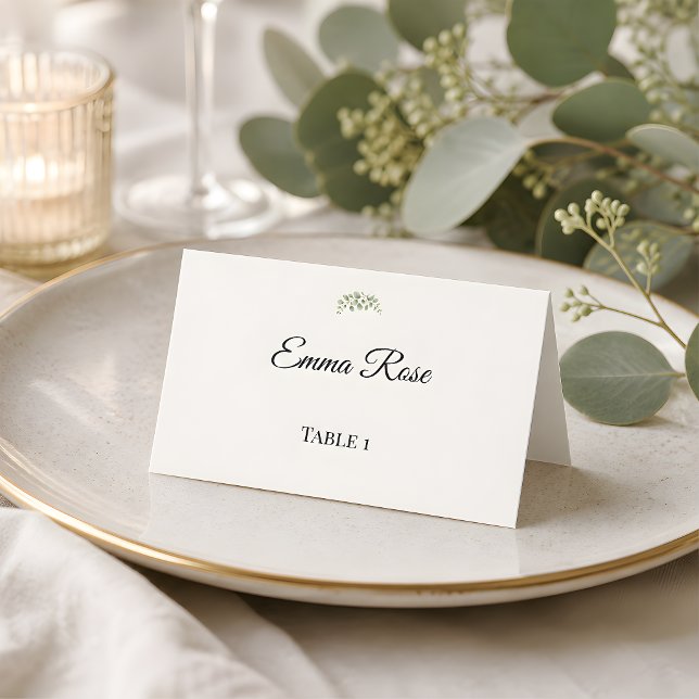 Luxus-Eukalyptus-Grün-Hochzeit Platzkarte (Eucalyptus wedding themed reception place card)