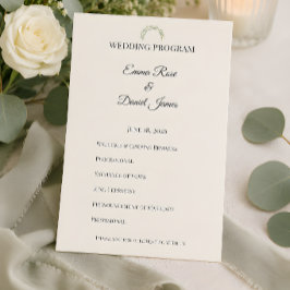 Luxus-Eukalyptus-Grün-Hochzeit Programm