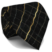 Luxus-Executive-Krawatte | Schwarz & Gold Marmor