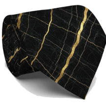 Luxus-Executive-Krawatte | Schwarz & Gold Marmor