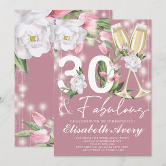Luxus Fabulous Floral 30. Geburtstag Party Einladung