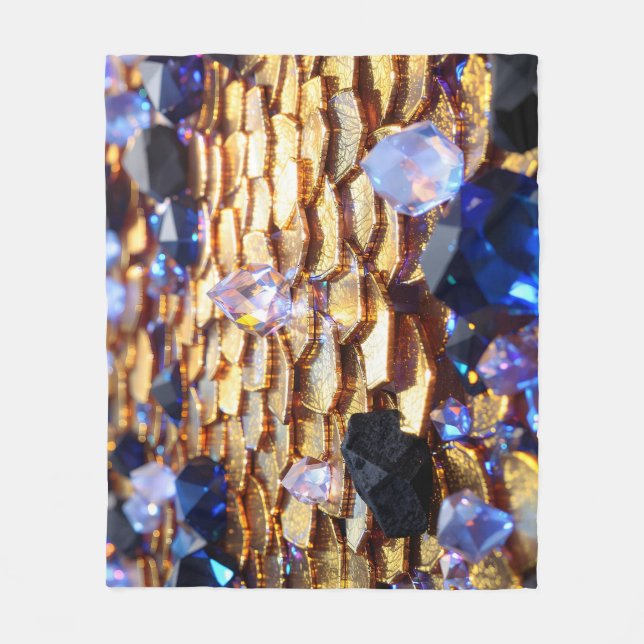 Luxus Fantasy Gemstone Abstrakt Fleecedecke (Vorderseite)