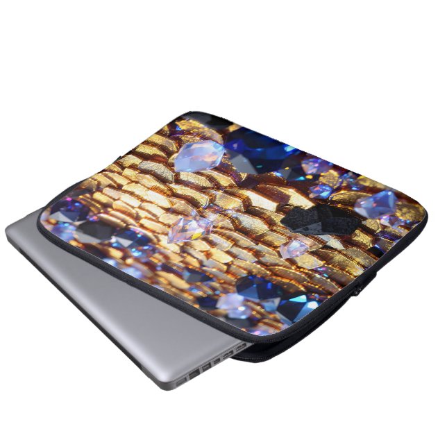 Luxus Fantasy Gemstone Abstrakt Laptopschutzhülle (Vorne Knopf)