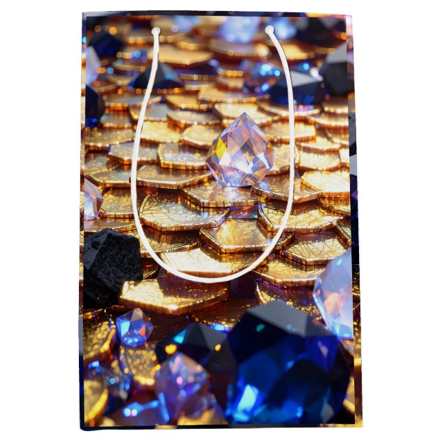 Luxus Fantasy Gemstone Abstrakt Mittlere Geschenktüte (Vorderseite)