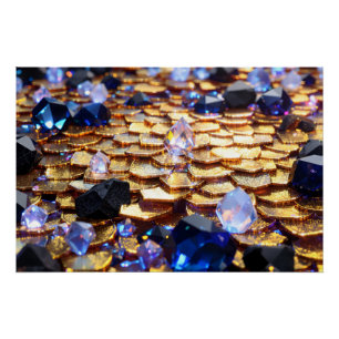 Luxus Fantasy Gemstone Abstrakt Poster