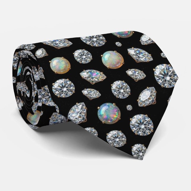 Luxus-Faux-Seide | Gentleman-Diamantopal Krawatte (Gerollt)