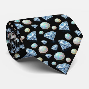 Luxus-Faux-Seide   Gentleman-Diamantopal Krawatte