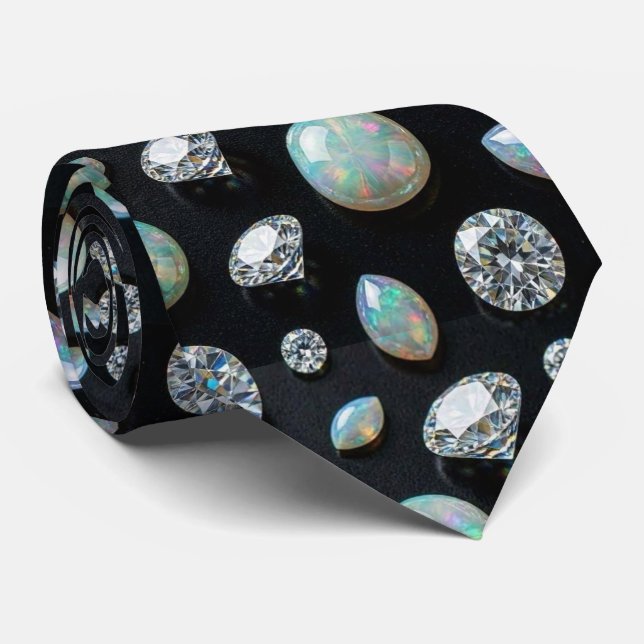 Luxus-Faux-Seide | Gentleman-Diamantopal Krawatte (Gerollt)
