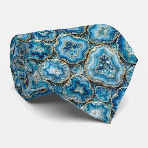 Luxus-Faux-Seide Ozeanblauer Geoden-Schlips Krawatte