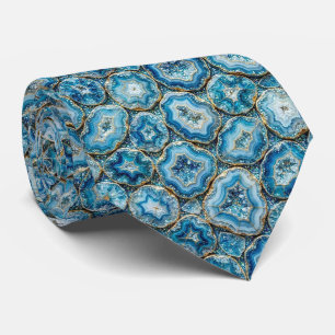Luxus-Faux-Seide Ozeanblauer Geoden-Schlips Krawatte