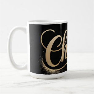Luxus-Feier-Gruß: Elegante Goldschrift Kaffeetasse