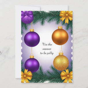 Luxus-Feiertagsrahmen 🎁🎄 Goldene Ornamente Festl Karte