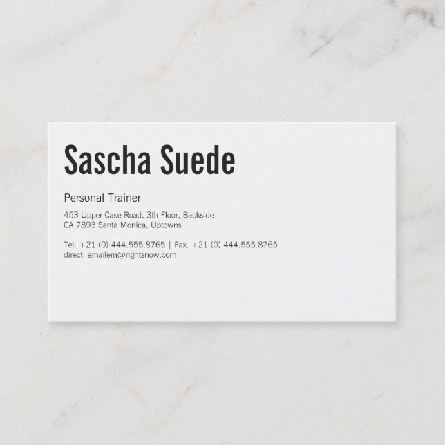 Luxus-Fitness-Lehrer Schwarz-weiß beruflich Visitenkarte (Vorderseite)