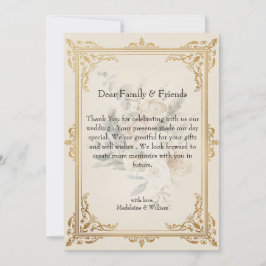 Luxus Formal Elegante Gold Hochzeit Dankeskarte