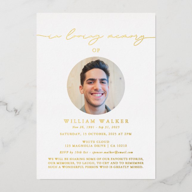 LUXUS Foto Feier des Lebens Folieneinladung (Vorderseite)