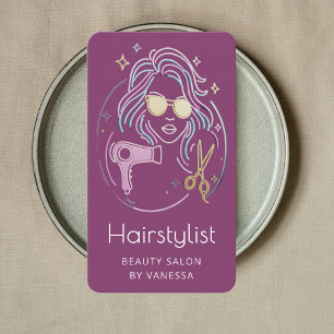 Luxus-Friseur-Schönheitssalon Chic Beere Violett Visitenkarte