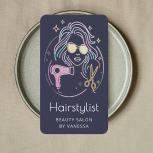 Luxus-Friseur-Schönheitssalon Modern Navy Visitenkarte