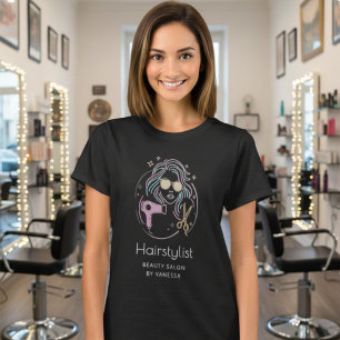 Luxus-Friseur-Schönheitssalon Modern Schwarz T-Shirt