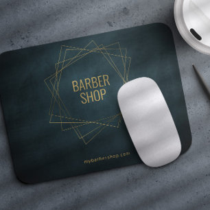 Luxus-Friseur-Shop Gold und Marine geometrisch Mousepad