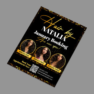 Luxus-Friseursalon Black Gold Promo-Buchung Flyer