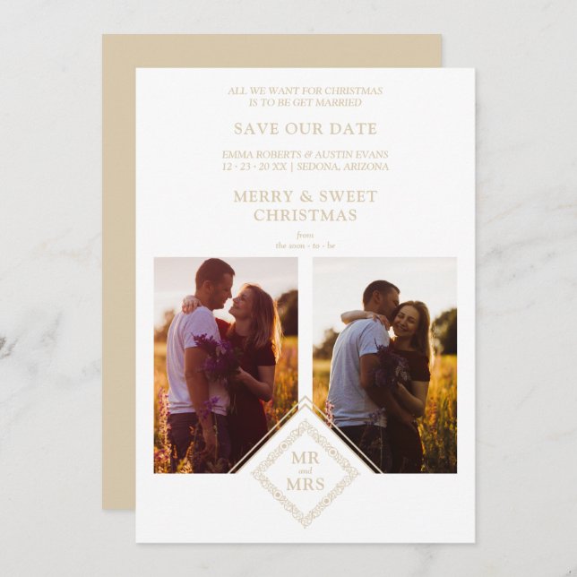 Luxus Frohe Weihnachten 2 Fotos Collage (Vorne/Hinten)