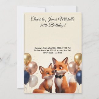 Luxus-Fuchs-Liebhaber Geburtstag  Einladung