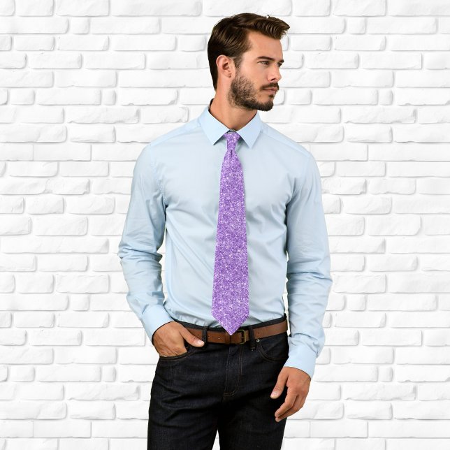 Luxus Funkelnd Amethyst Lila Glitzer Krawatte (Amethyst Purple Glitter Neck Tie)