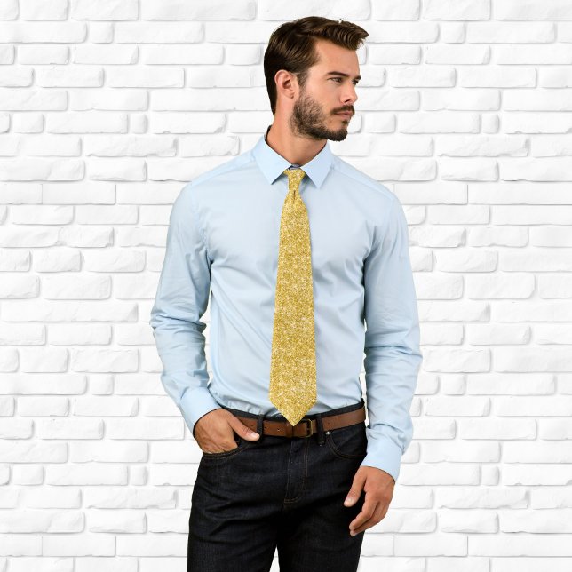 Luxus Funkelnd Gold Glitzer Krawatte (Luxury Sparkly Gold Glitter Neck Tie)
