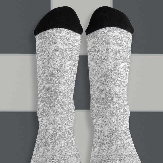 Luxus Funkelnd Light Silver Gray Glitzer Socken (Light Silver Grey Glitter Socks)
