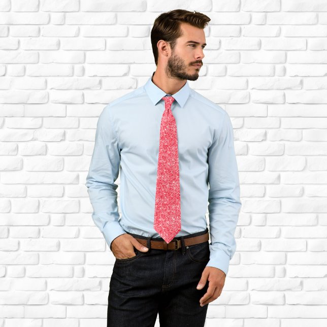 Luxus Funkelnd Red Glitzer Krawatte (Luxury Sparkly Red Glitter Neck Tie)