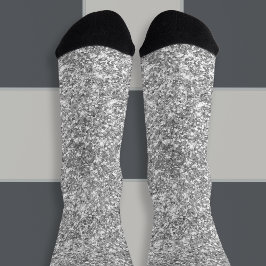 Luxus Funkelnd Silver Gray Glitzer Socken